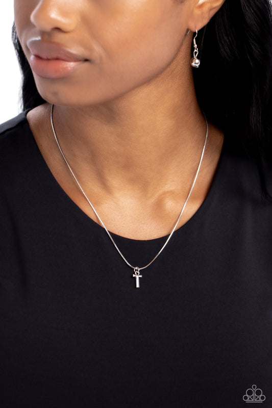 Seize the Initial Silver * T * Necklace