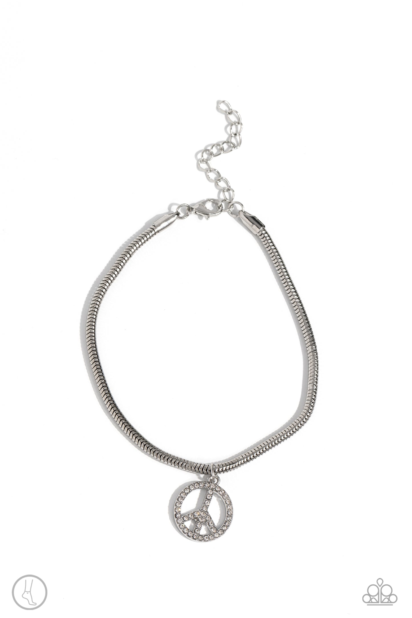 Pampered Peacemaker White Ankle Bracelet Paparazzi