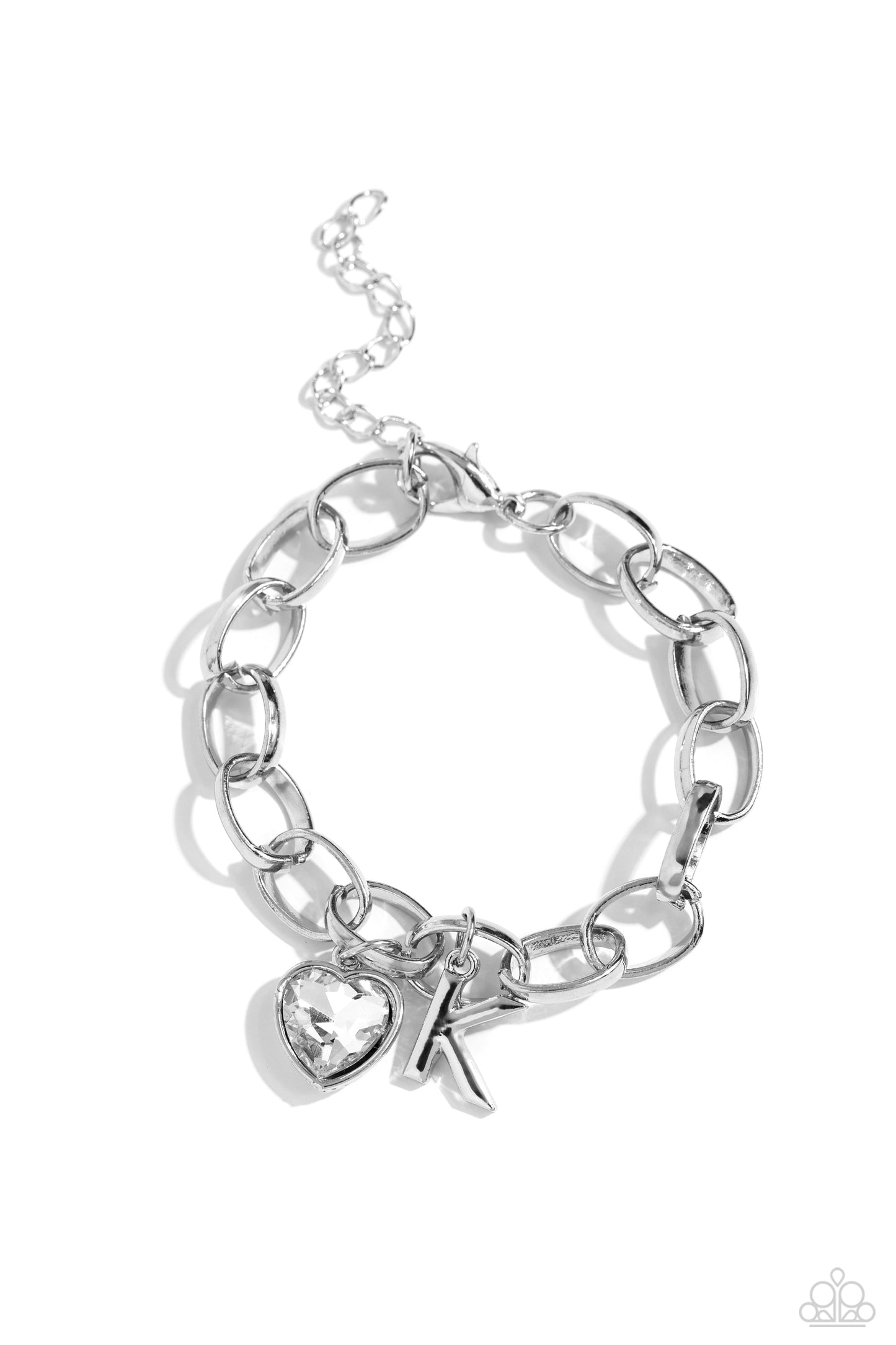 Guess Now Its INITIAL White * K * Bracelet Paparazzi