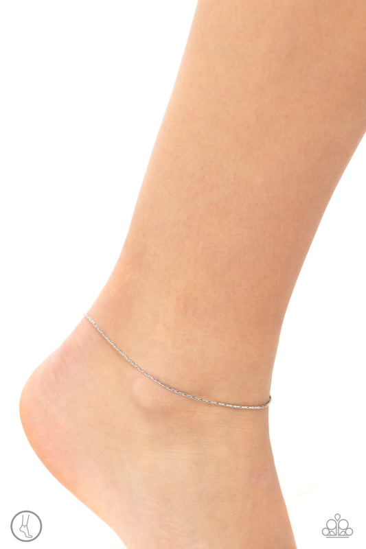 High-Tech Texture Silver Ankle Bracelet