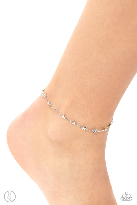 Starry Swing Dance Silver Ankle Bracelet