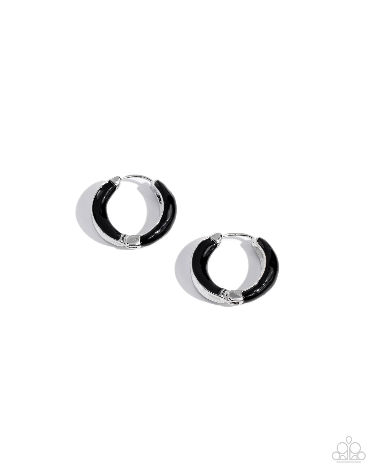 Pivoting Paint Black Hoop Earrings