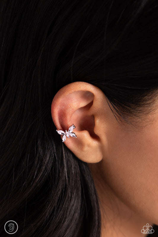 Aerial Advancement Pink Ear Cuff Earrings