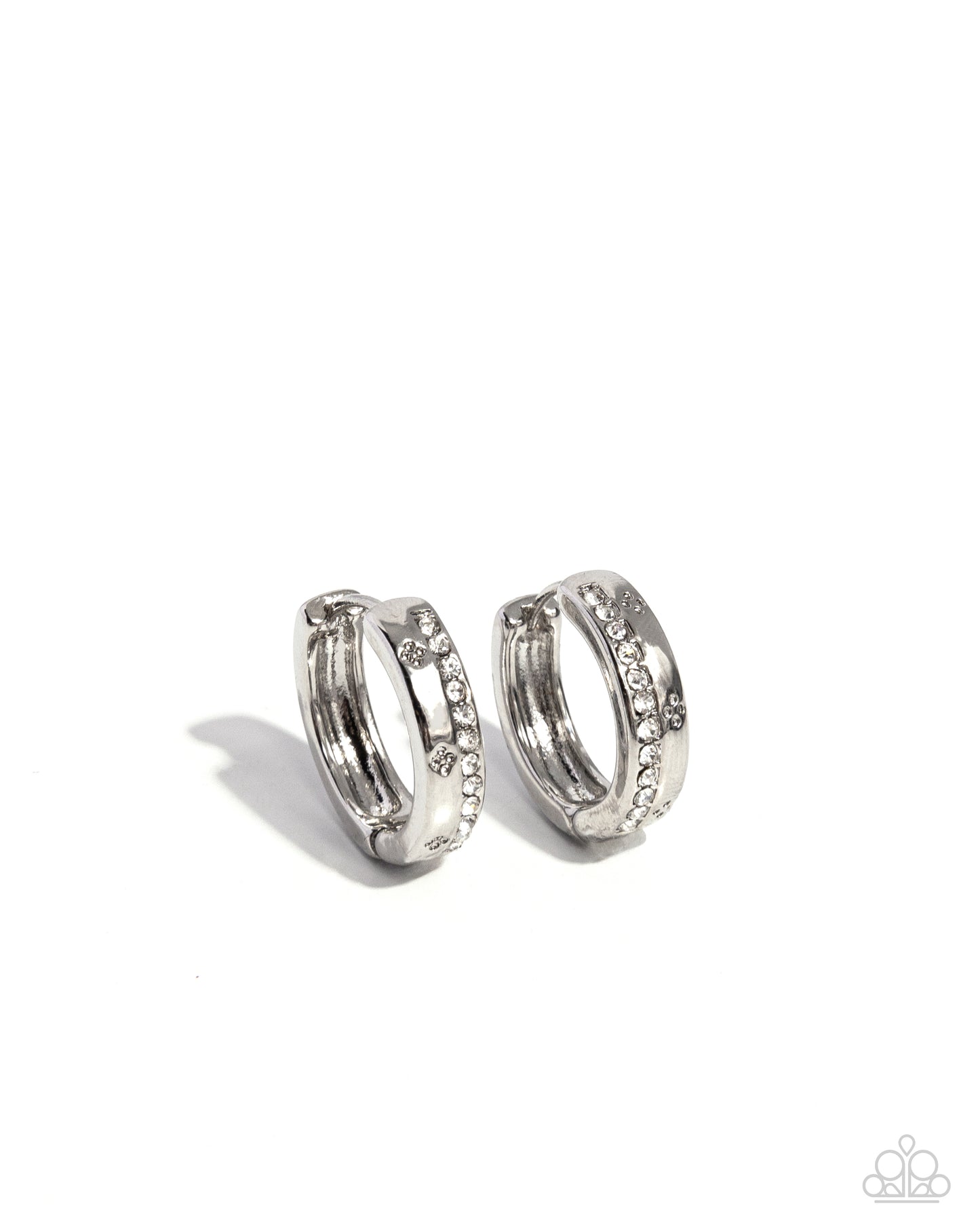 Perceptive Polish White Hoop Earrings Paparazzi