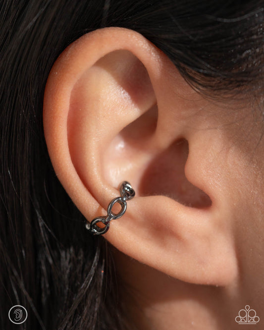 Mandatory Musings Black Ear Cuff Earrings