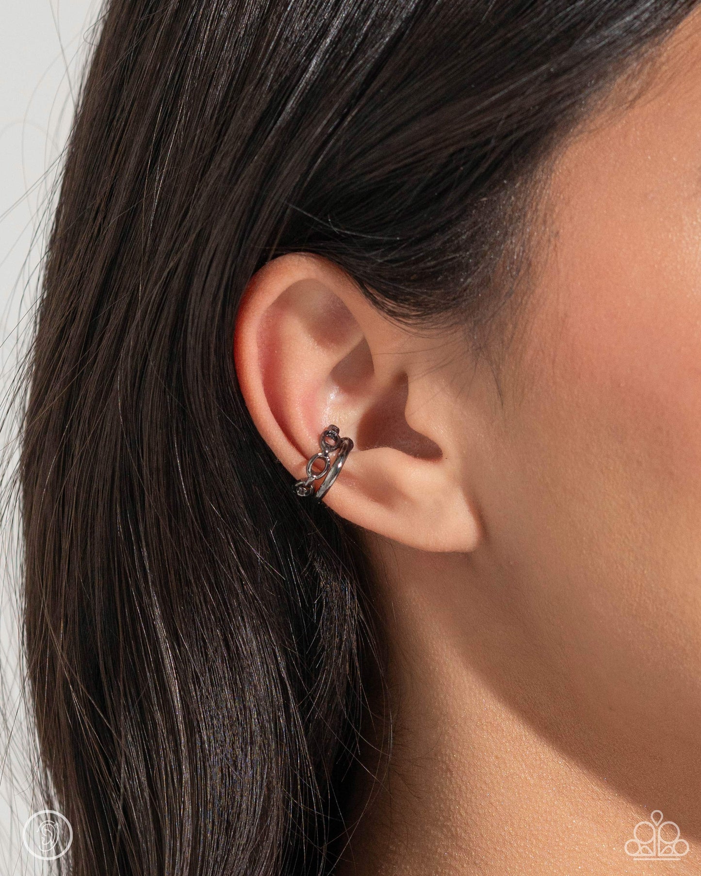Barbell Beauty Black Ear Cuff Earrings