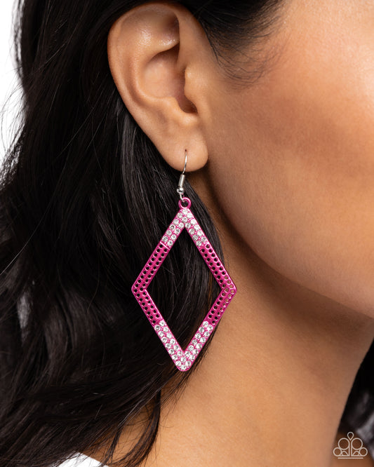 Eloquently Edgy Pink Earrings