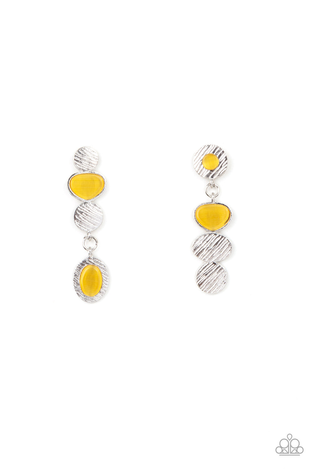 Asymmetrical Appeal Yellow Earrings Paparazzi