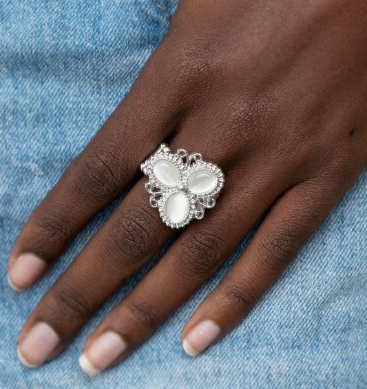 Bewitched Blossoms White Ring