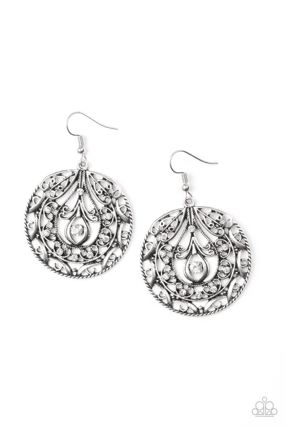 Choose To Sparkle White Earrings - Daria's Blings N Things