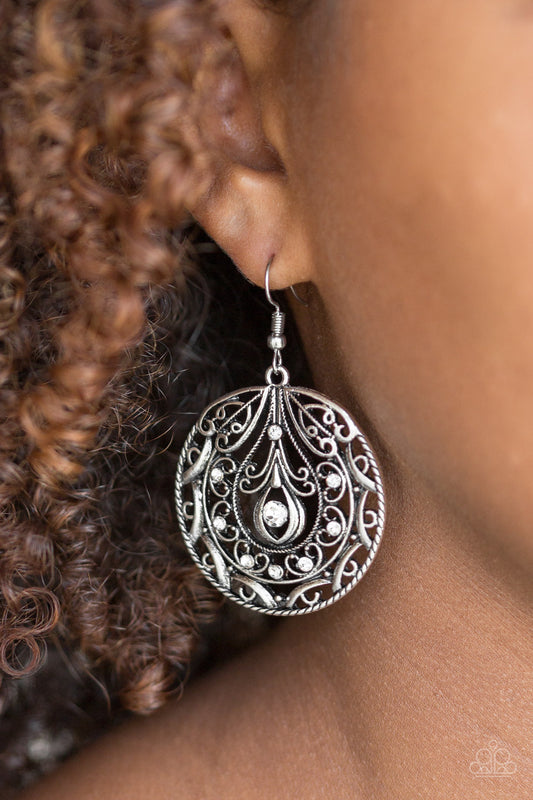 Choose To Sparkle White Earrings - Daria's Blings N Things