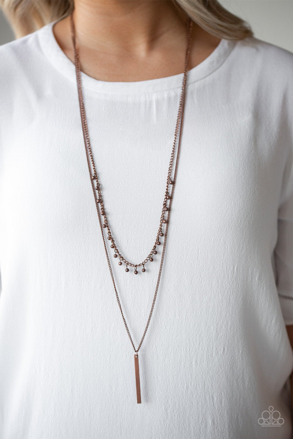 Keep Your Eye On The Pendulum Copper Necklace Paparazzi