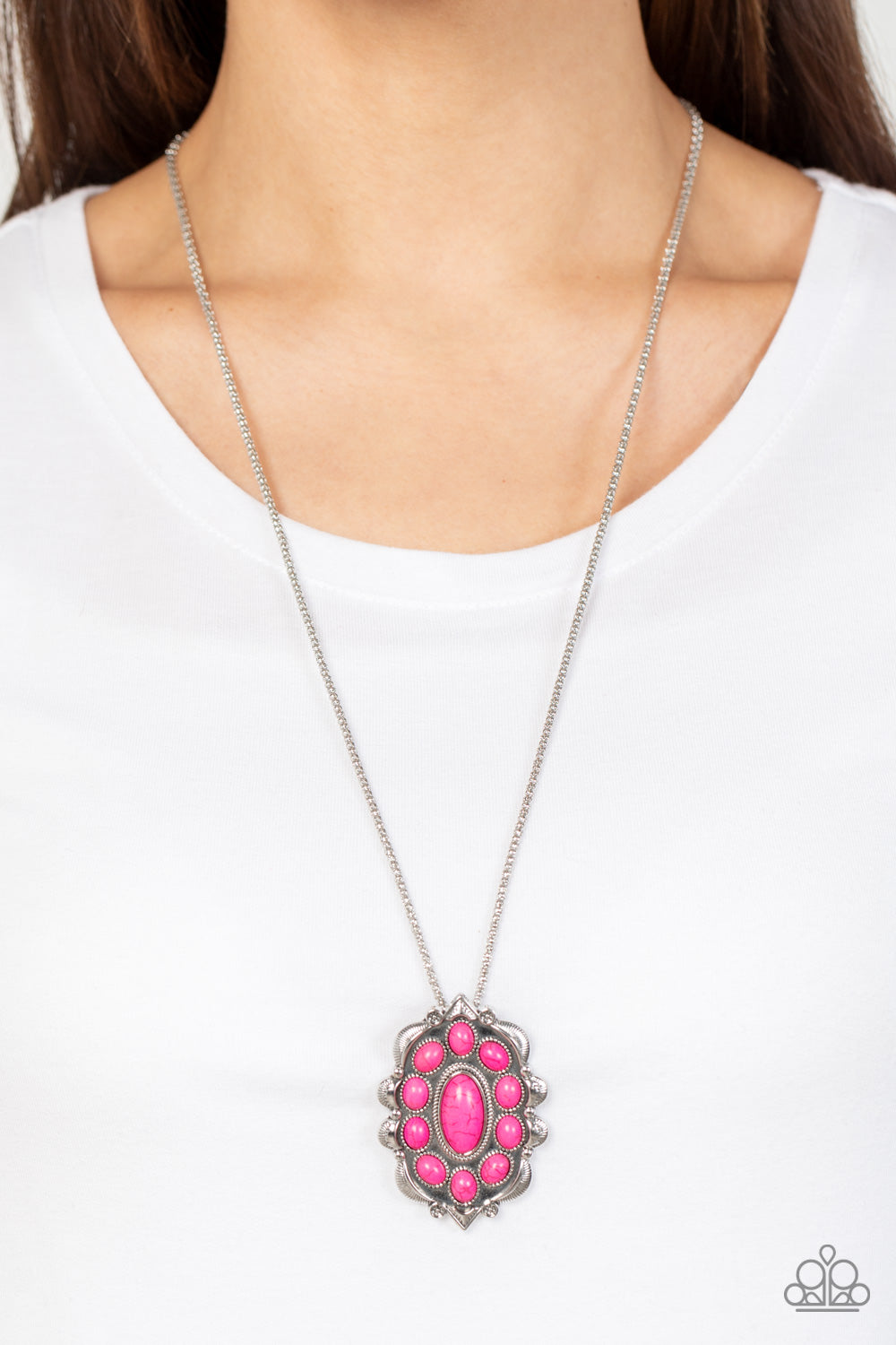 Mojave Medallion Pink Necklace Paparazzi