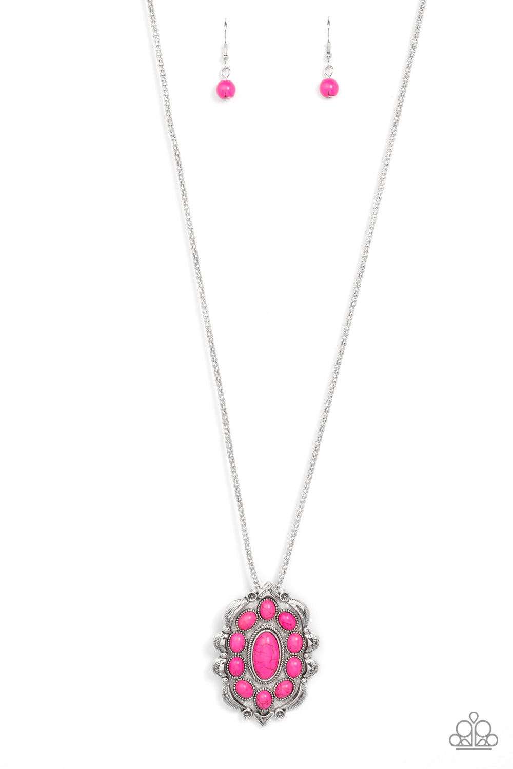 Mojave Medallion Pink Necklace Paparazzi