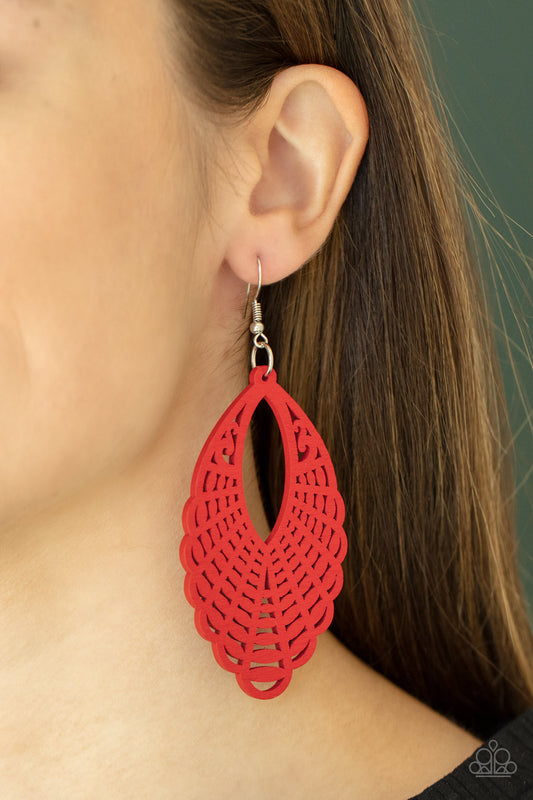 Tahiti Tankini Red Earrings Paparazzi