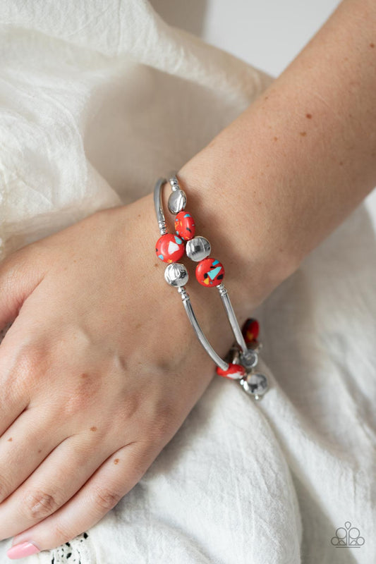 Terrazzo Territory Red Bracelet Paparazzi