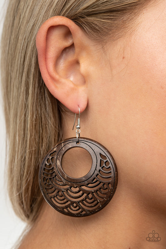 Tropical Canopy Brown Earrings
