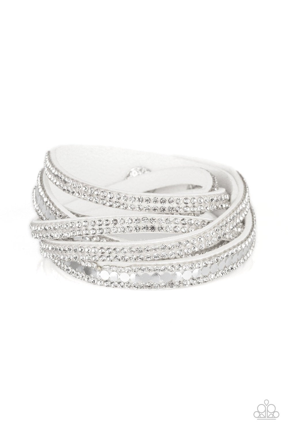 Rock Star Attitude White Bracelet Paparazzi