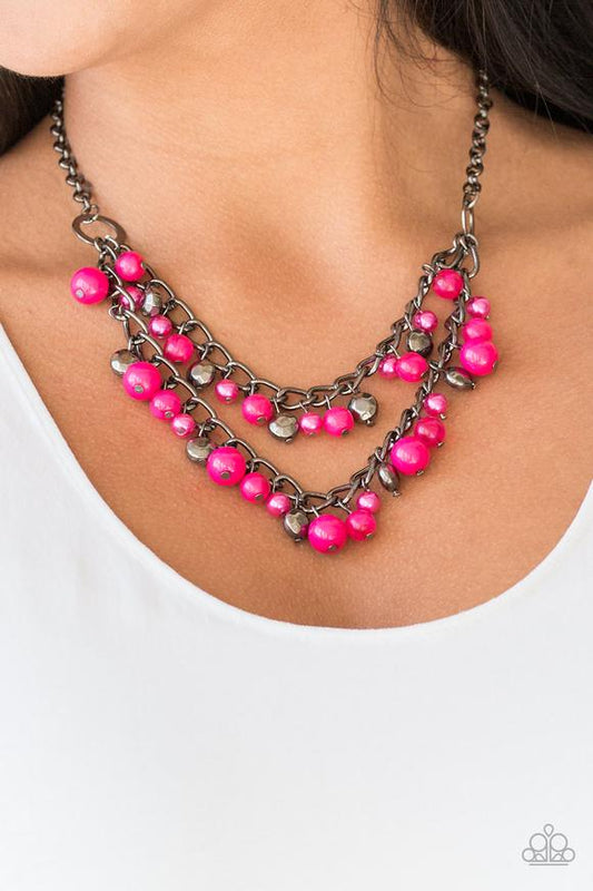 Watch Me Now Pink Necklace - Daria's Blings N Things