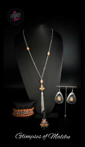 Eden Dew Orange Necklace Paparazzi