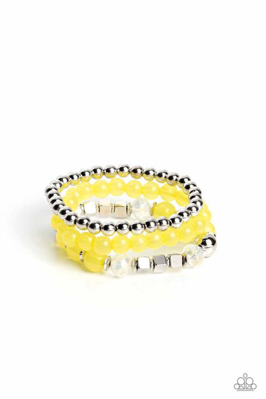 CUBE Your Enthusiasm Yellow Bracelet Paparazzi