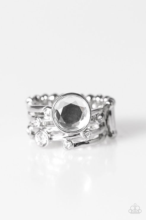 Pardon My Sparkle White Ring Paparazzi
