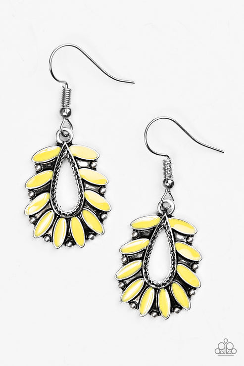 Rainforest Romance Yellow Earrings Paparazzi