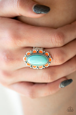 Beach Bloom Blue Ring Paparazzi