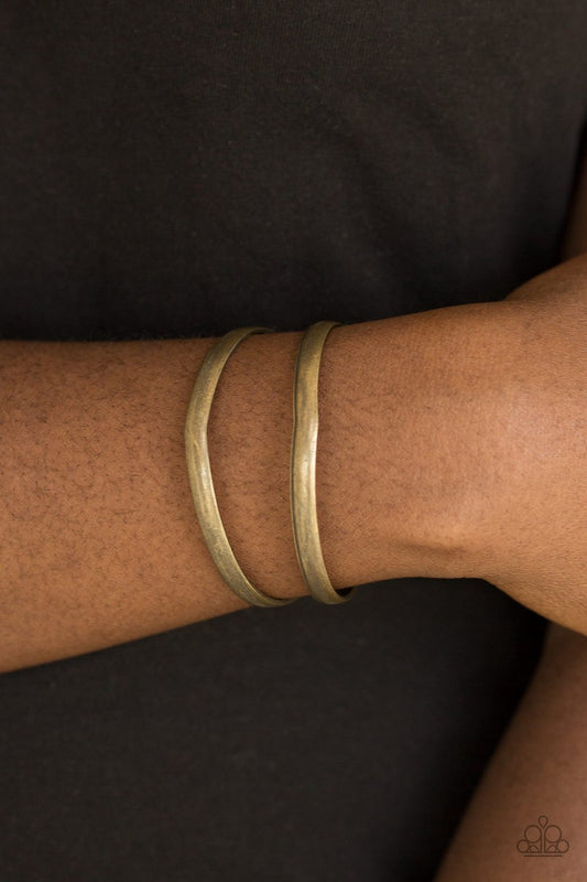 Palm Trees and Pyramids Brass Bracelet Paparazzi