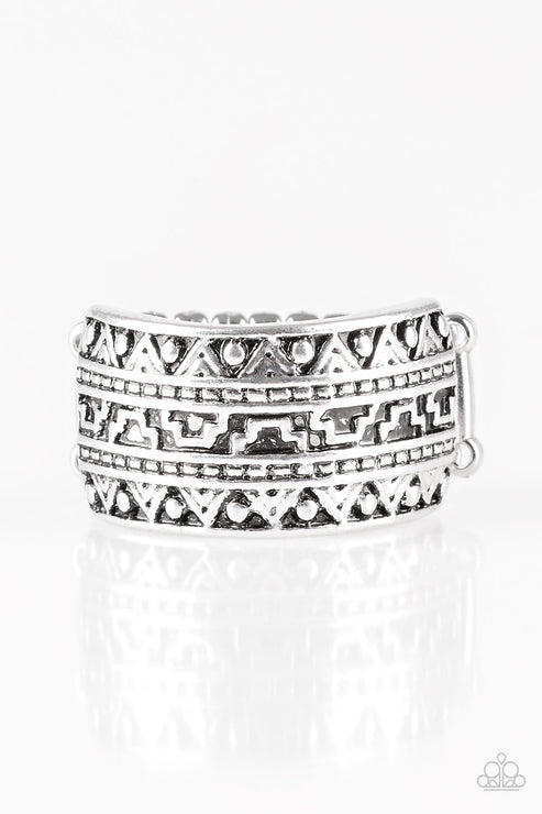 Textile Triumph Silver Ring Paparazzi