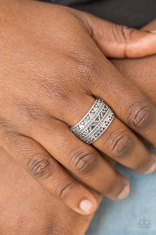 Textile Triumph Silver Ring Paparazzi