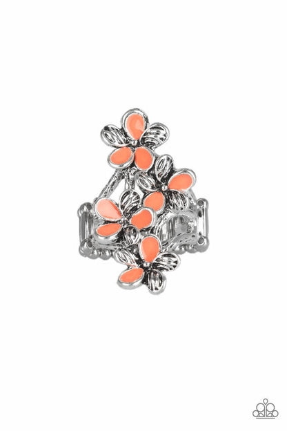 Climbing Gardens Orange Ring Paparazzi