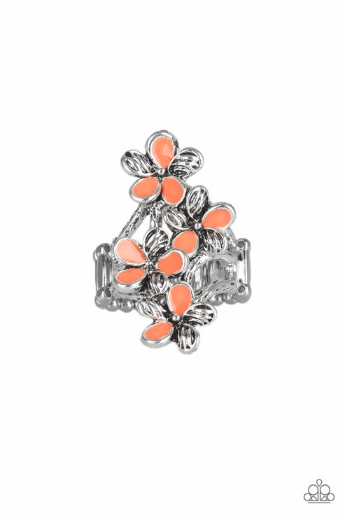 Climbing Gardens Orange Ring Paparazzi