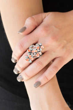 Climbing Gardens Orange Ring Paparazzi