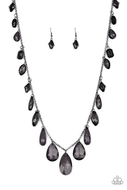 GLOW And Steady Wins The Race Black Necklace Paparazzi