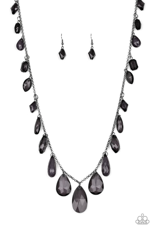 GLOW And Steady Wins The Race Black Necklace Paparazzi