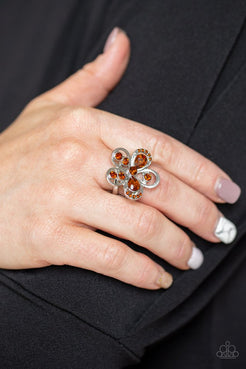 Gardens Of Grandeur Brown Ring Paparazzi