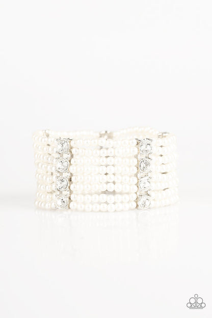 Get In Line White Bracelet Paparazzi