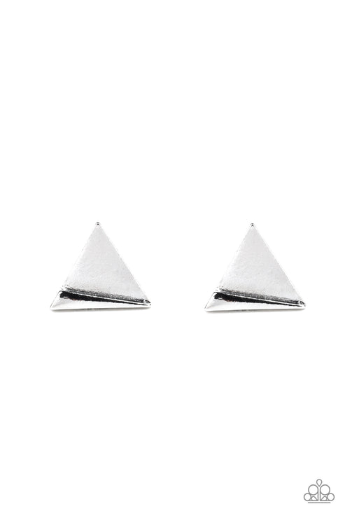 Die TRI-ing Silver Post Earrings Paparazzi