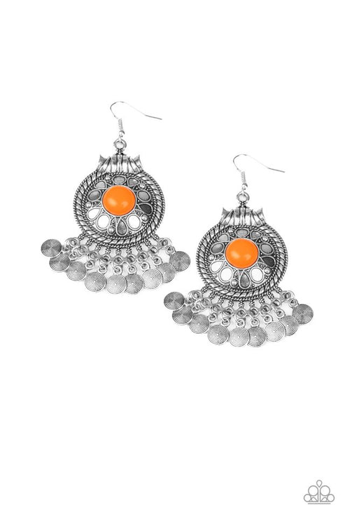 Rural Rhythm Orange Earrings Paparazzi