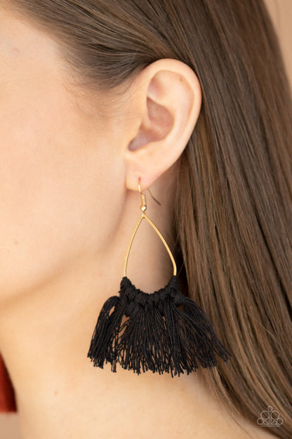 Tassel Treat Black Earrings