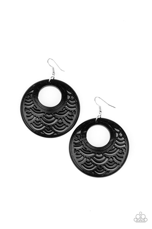 Tropical Canopy Black Earrings Paparazzi