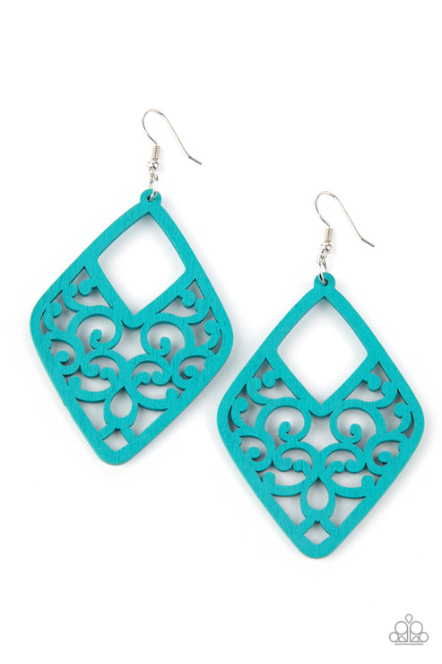 VINE For The Taking Blue Earrings Paparazzi