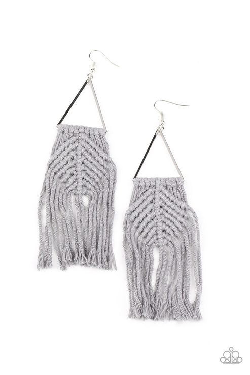 Macrame Jungle Silver Earrings
Paparazzi