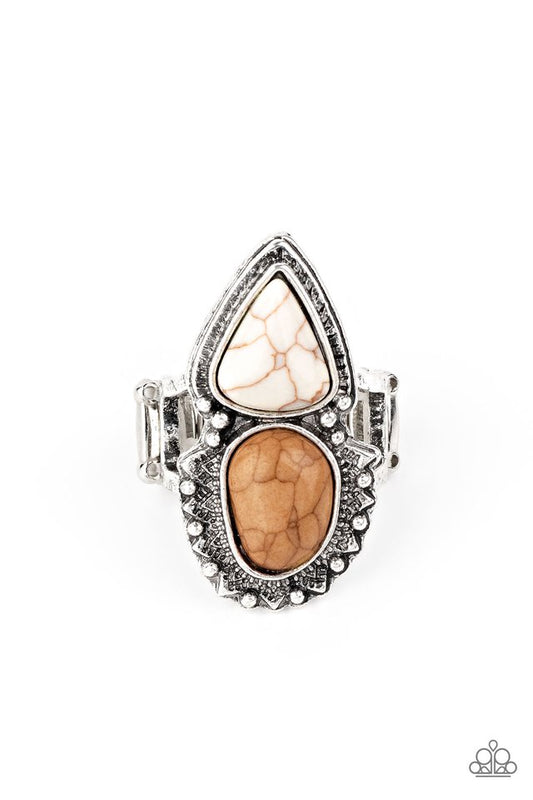 Mojave Mosaic Brown Ring Paparazzi
