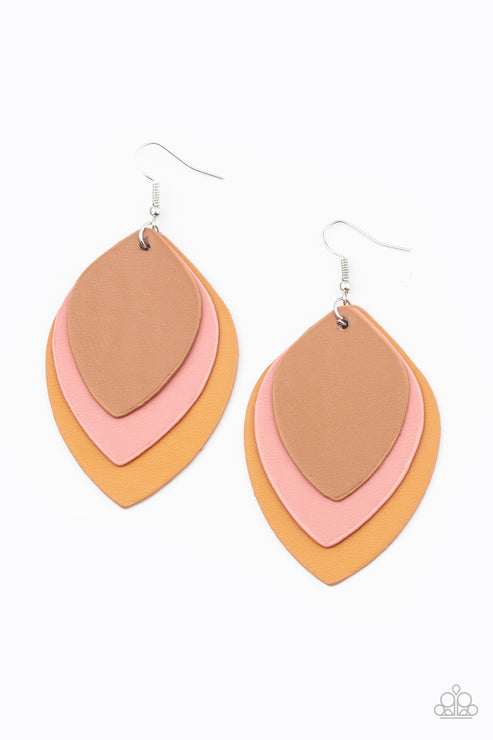 Light as a LEATHER Multi Earrings Paparazi