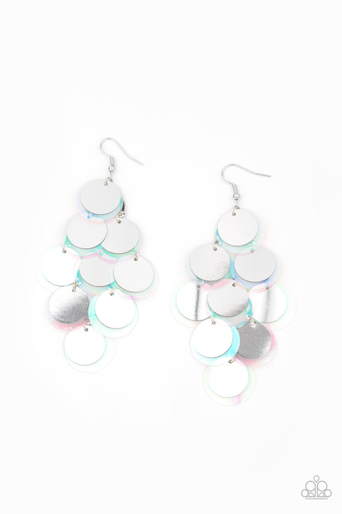 Sequin Seeker Silver Earrings Paparazzi