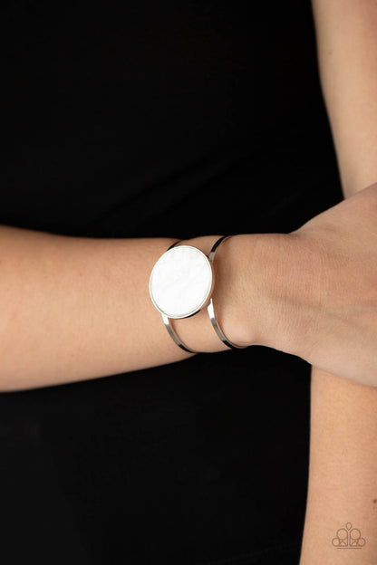 Colorful Cosmos White Cuff Bracelet Paparazzi