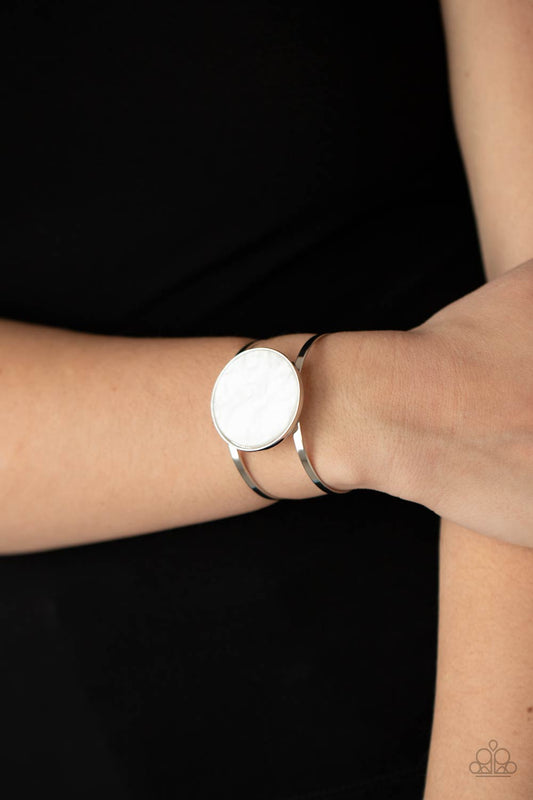 Colorful Cosmos White Cuff Bracelet Paparazzi