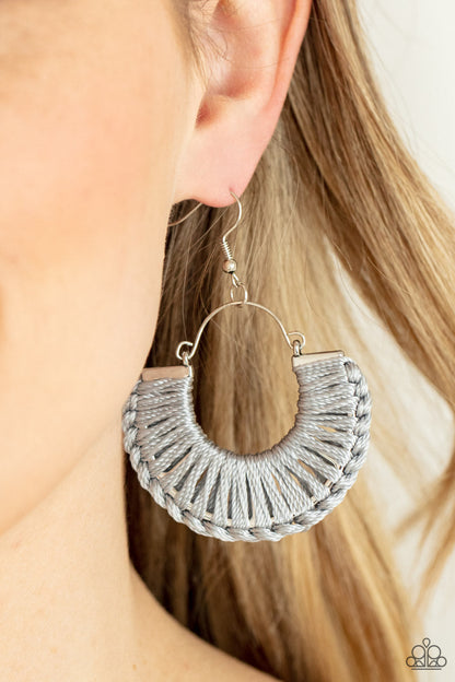Threadbare Beauty Silver Earrings Paparazzi